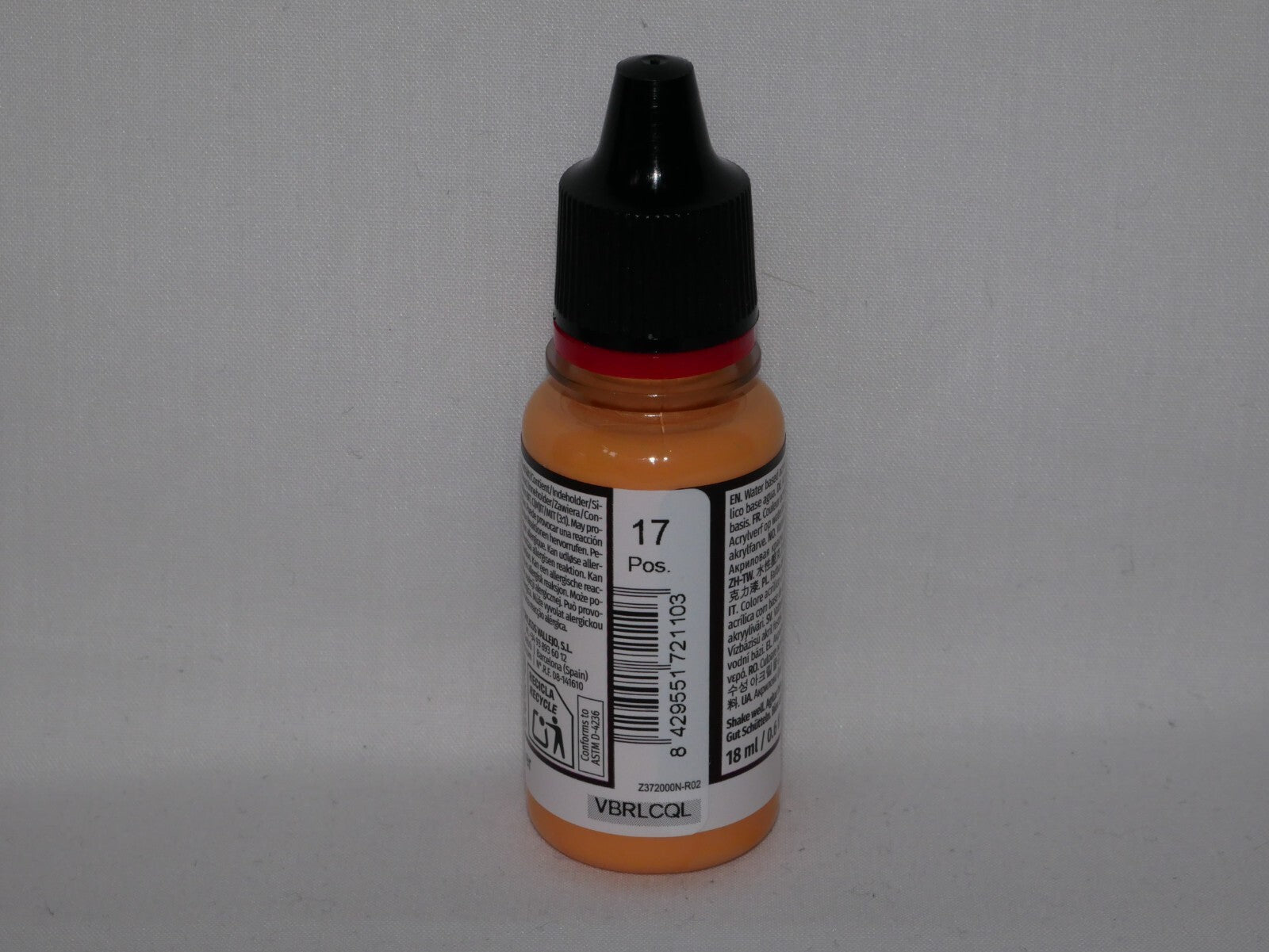 Vallejo Game Color Acrylics Sunset Orange 18ml/0.6 fl oz Dropper Bottle - 72.110