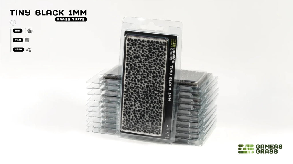 Gamers Grass Tiny Black 1mm Tufts For Wargaming Bases (500) Per Pack - GGTT-BL