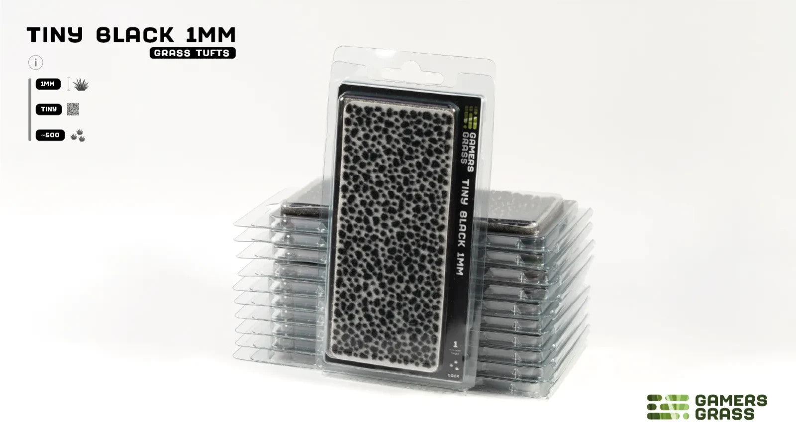 Gamers Grass Tiny Black 1mm Tufts For Wargaming Bases (500) Per Pack - GGTT-BL