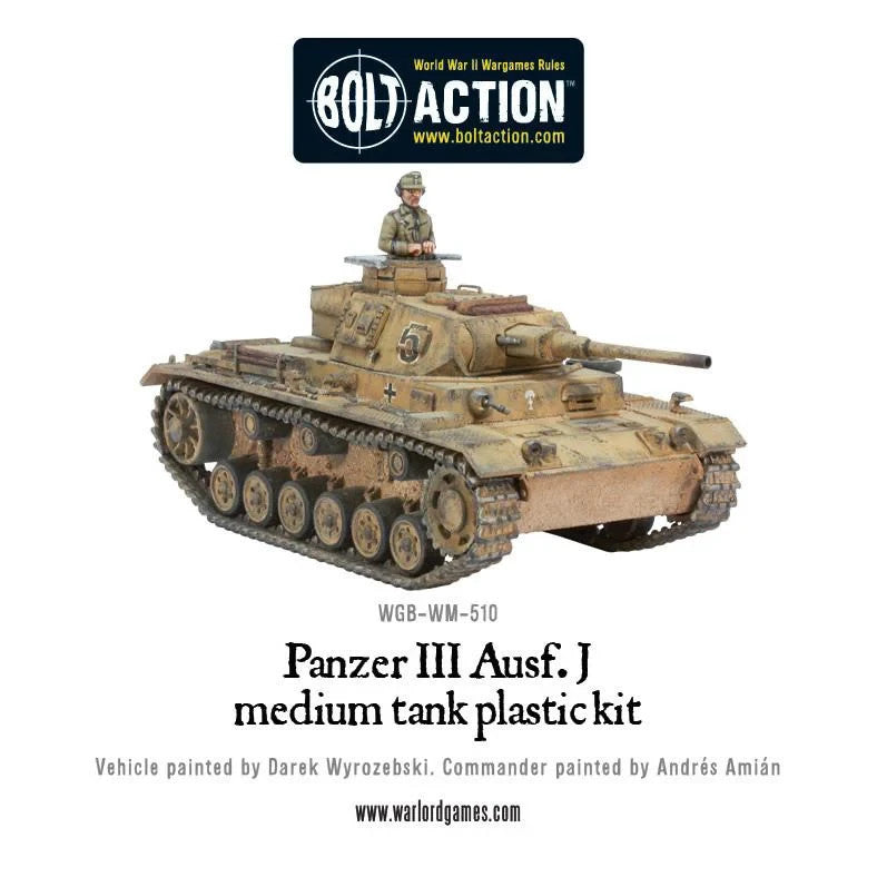 Warlord Games Bolt Action 1:56 Scale WW2 German Panzer III Medium Tank 402012004