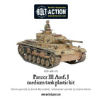 Warlord Games Bolt Action 1:56 Scale WW2 German Panzer III Medium Tank 402012004