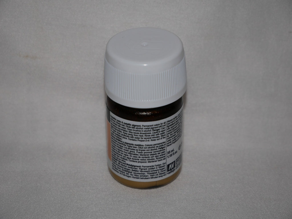 Vallejo Liquid Metal Gold Metallic Alcohol Based 35ml / 1.15 fl oz Pot - 70.791