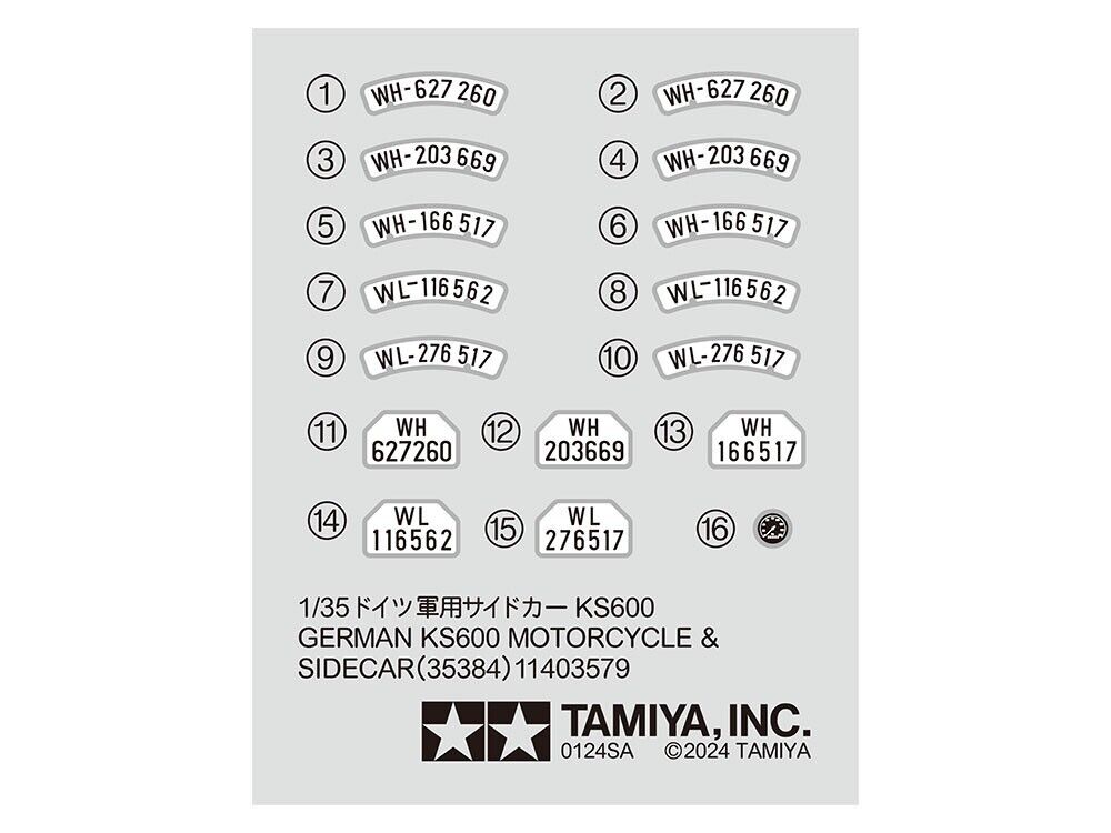 Tamiya 1:35 Military Miniature Series No.384 KS600 Motorcycle & Sidecar  - 35384