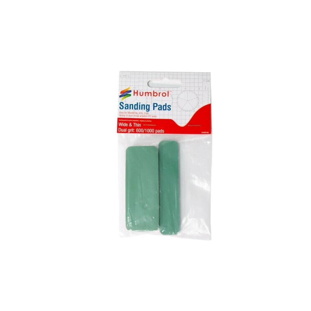 Humbrol Flexible Coarse Wide & Thin Sanding Pads 600/1000 Grit (2 pcs AG9166
