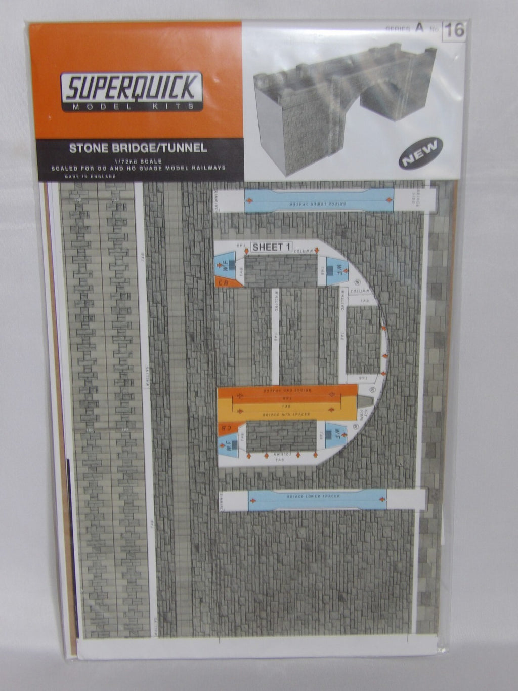 Superquick Model Kits 1:76 Scale Stone Bridge Tunnel Scaled For OO/HO - SQA16