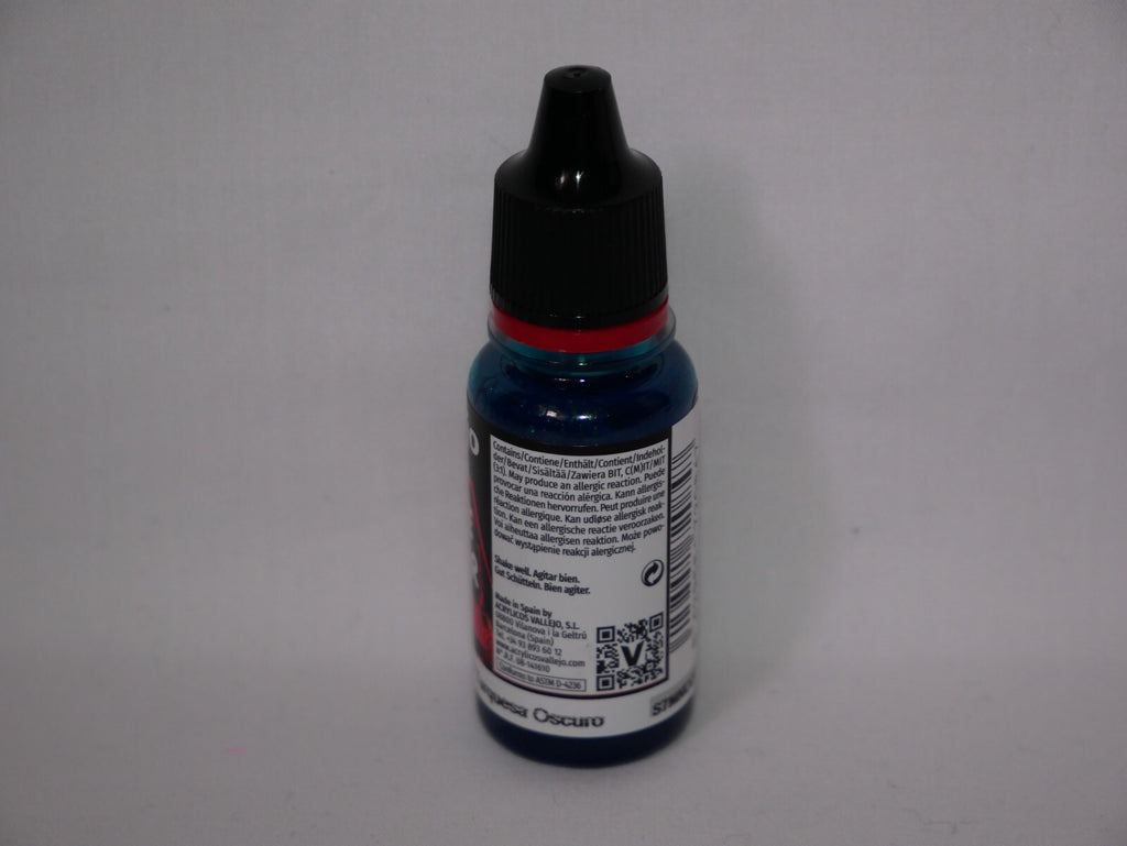 Vallejo Game Color Acrylic Inks Range Dark Turquoise 18ml Dropper Bottle 72.084