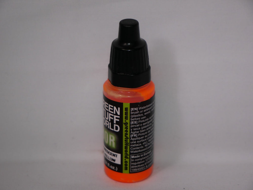 Green Stuff World Fluorescent Acrylic Paints Orange-Yellow 17ml Bottle - 1702