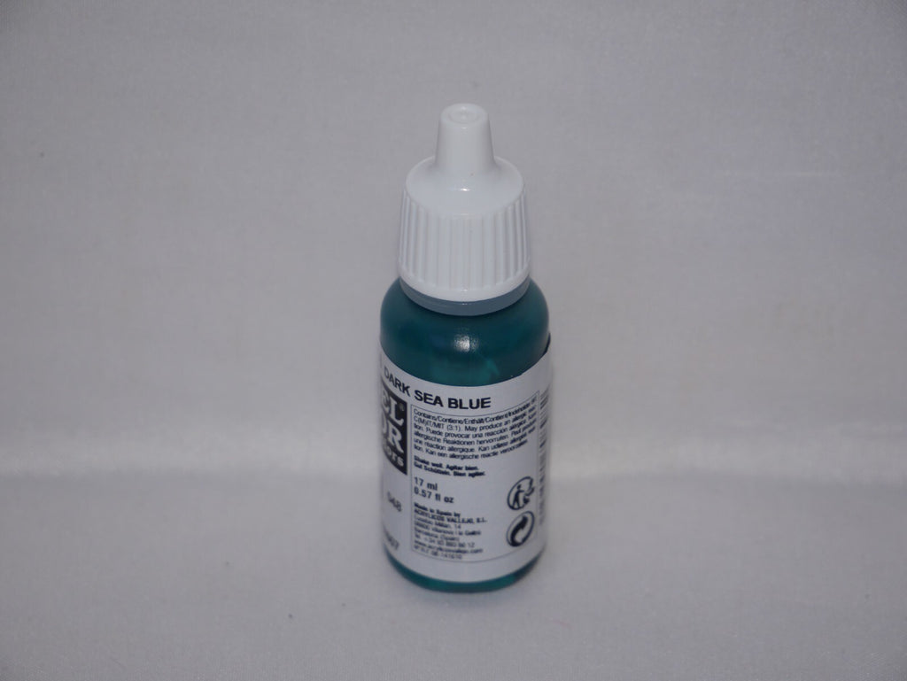 Vallejo Model Color Dark Sea Blue Acrylic 17ml/0.57 fl oz Dropper Bottle 70.898