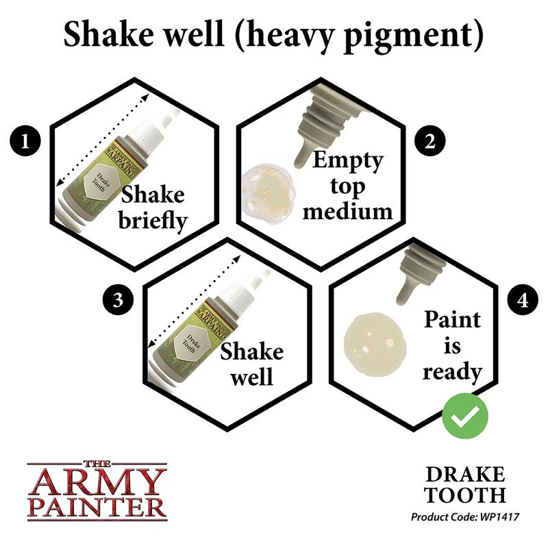 The Army Painter Acrylic Warpaints Range Drake Tooth 18ml Dropper Bottle WP1417