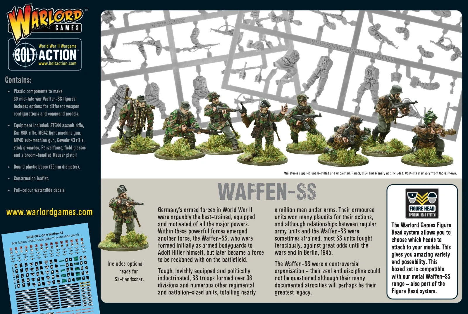 Warlord Games Bolt Action 1:56 Scale Waffen-SS WWII SS-Grenadiers - 402012101