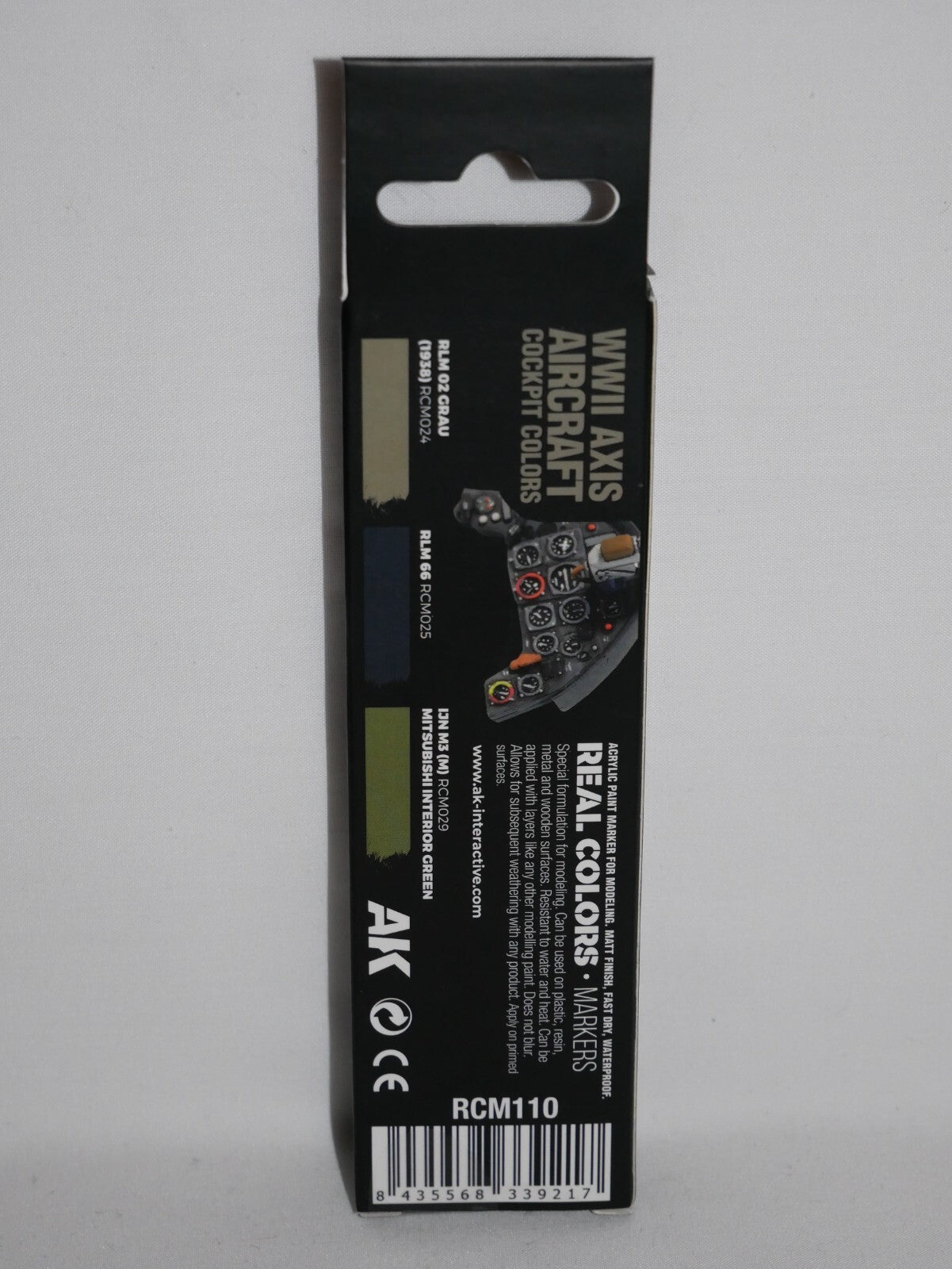 AK Interactive Real Color Markers WWII Axis Aircraft Cockpit Colors 3pcs RCM110