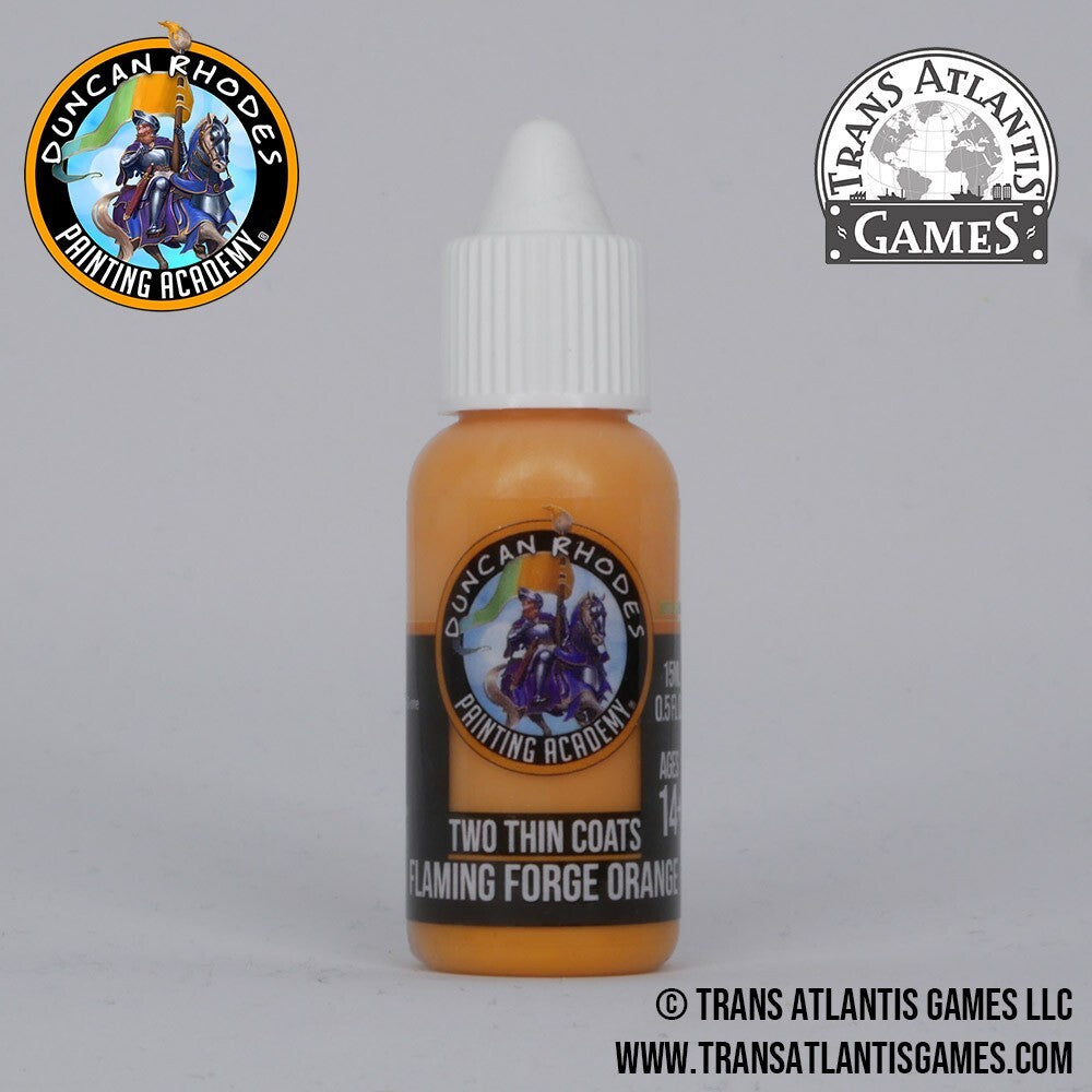 Duncan Rhodes Painting Academy 'Two Thin Coats' Flaming Forge Orange 15ml 10103