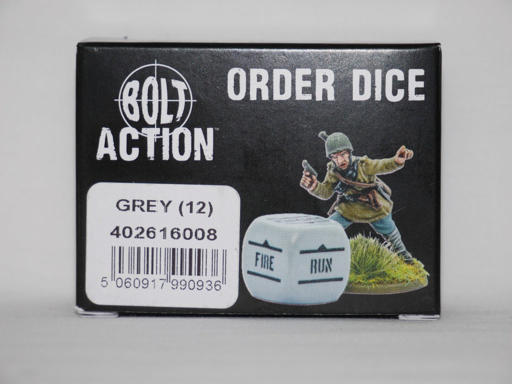 Warlord Games Bolt Action 1:56 Scale 12x Grey Coloured Order Dice - (402616008)