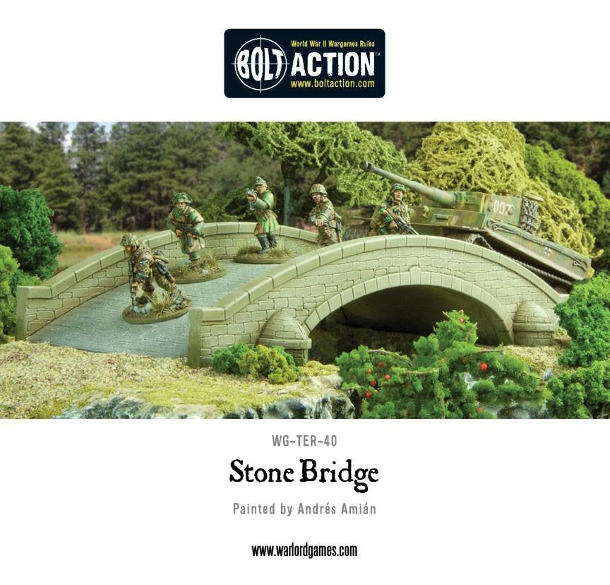 Warlord Games Bolt Action 1:56 Scale Single Arched Stone Bridge Set - WG-TER-40