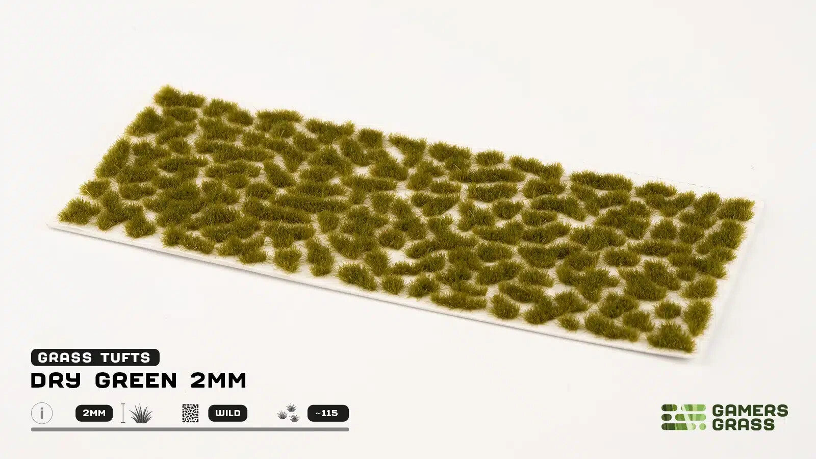 Gamers Grass Wild Dry Green 2mm Tufts For Wargaming Bases (115) Per Pack GG2-DGR