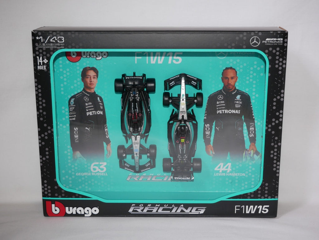 Burago 1:43 Mercedes-AMG Petronas W15 Two Car Pack Hamiliton & Russell #18-38115