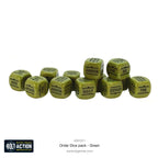 Warlord Games Bolt Action 1:56 Scale 12x Green Coloured Order Dice - (402616011)