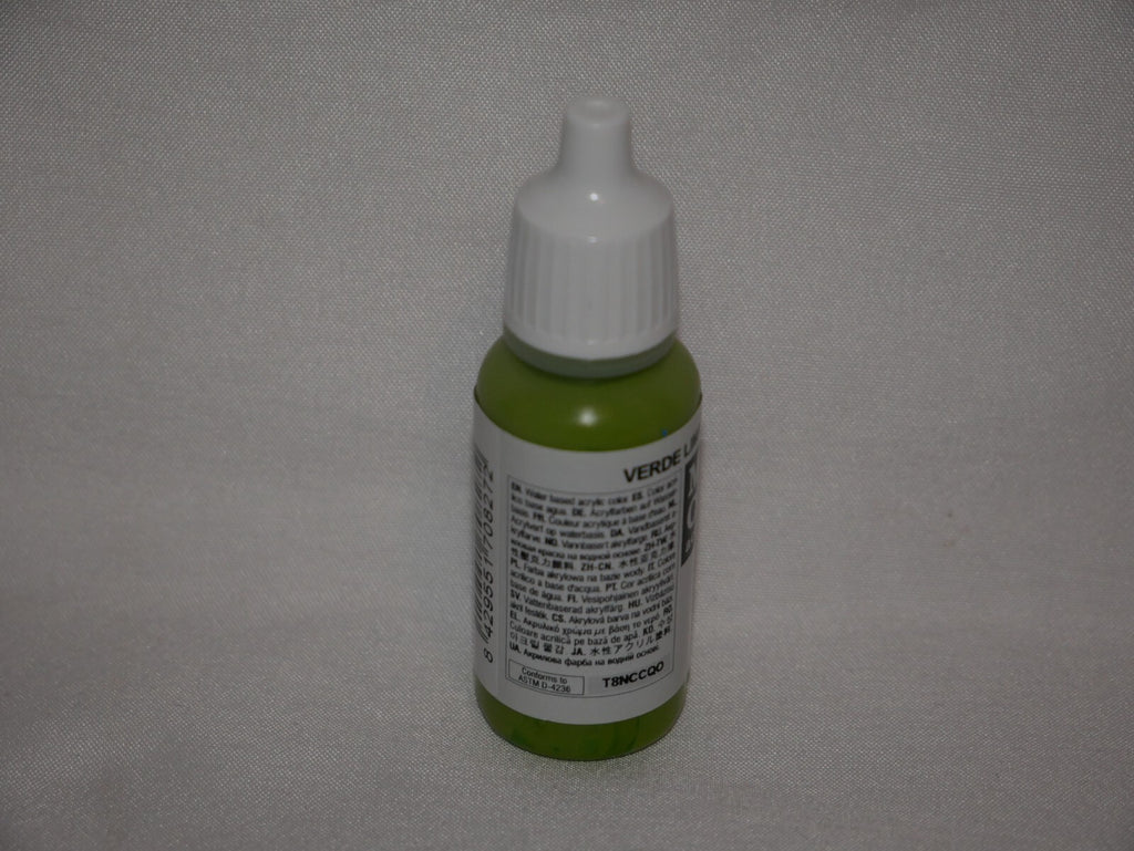 Vallejo Model Color Lime Green Acrylic 17ml /0.57 fl oz Dropper Bottle - 70.827