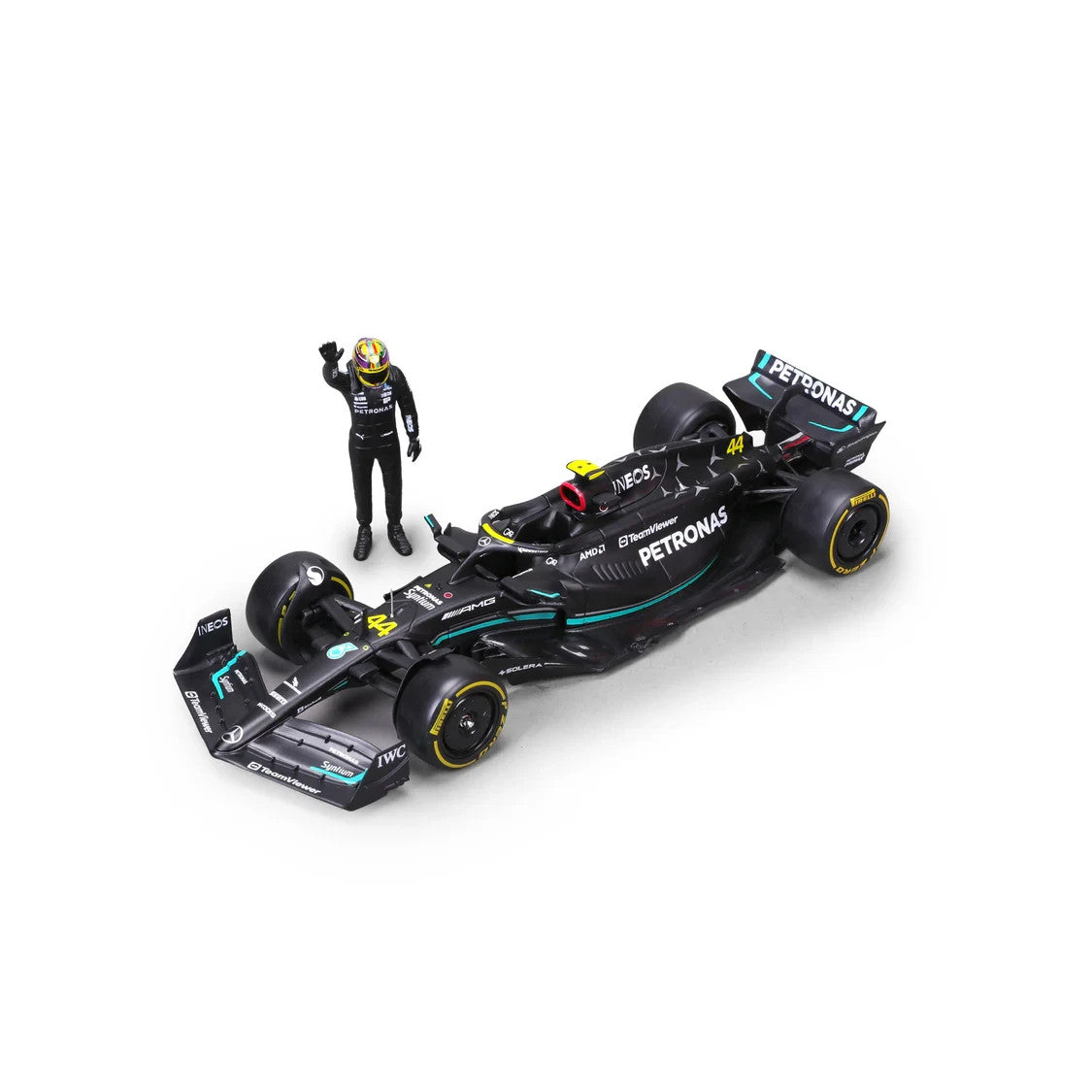 Burago 1:24 Mercedes-AMG Petronas F1 W14 With No.44 Hamilton Figure - #18-28037H
