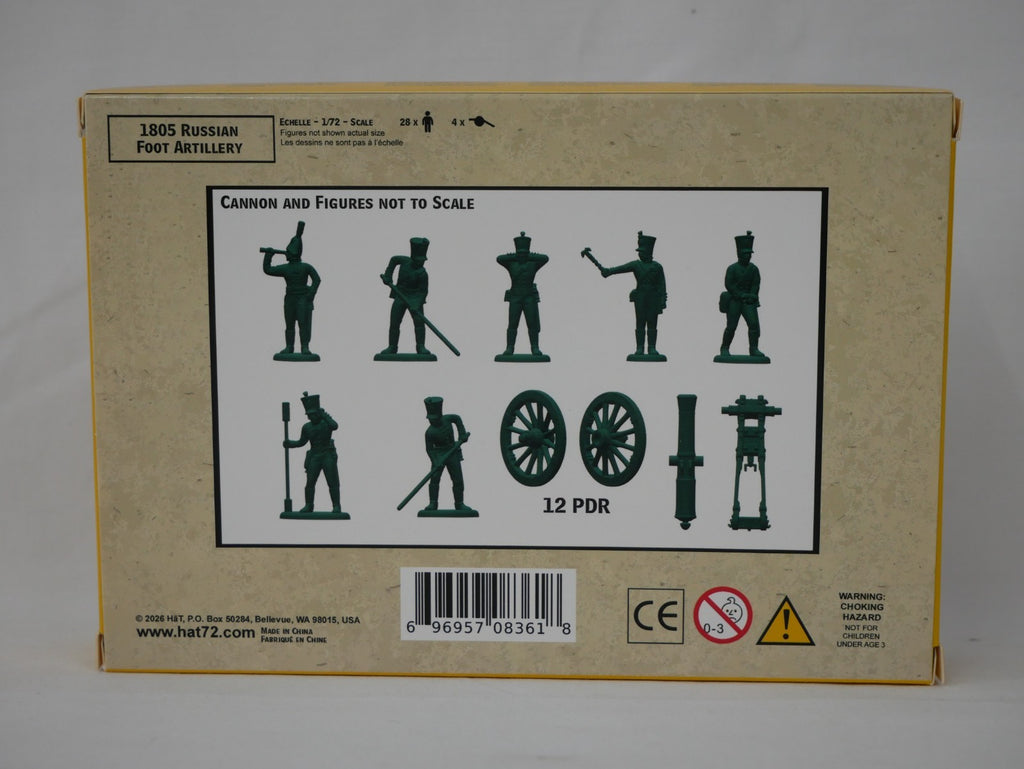 Hat Industrie 1:72 Scale 1805 Napoleonic Russian Foot Artillery With (1/2 pud) 20lb Unicorn Gun - 8361