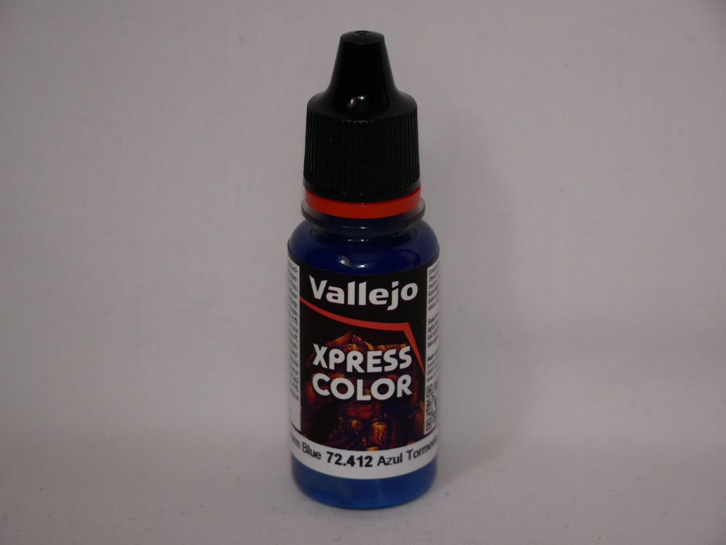 Vallejo Xpress Color Acrylics Storm Blue 18ml/0.6 fl oz Dropper Bottle - 72.412