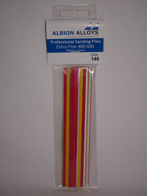 Albion Alloys Professional Extra Fine Sanding Files 400/600 Grit 165mm x 3mm - 140