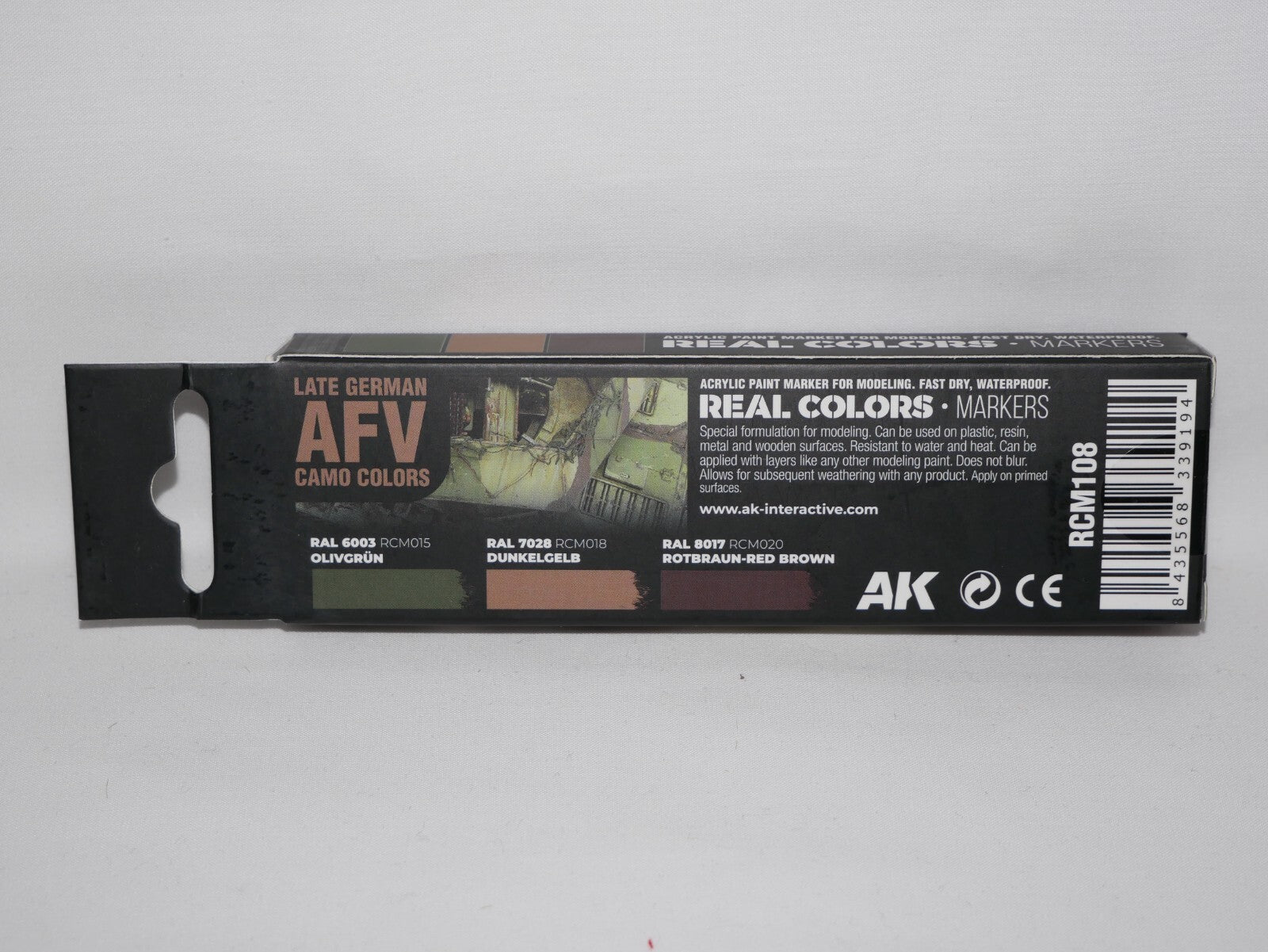AK Interactive Real Color Markers Late German AFV Camo Colors 3 Piece Set RCM108