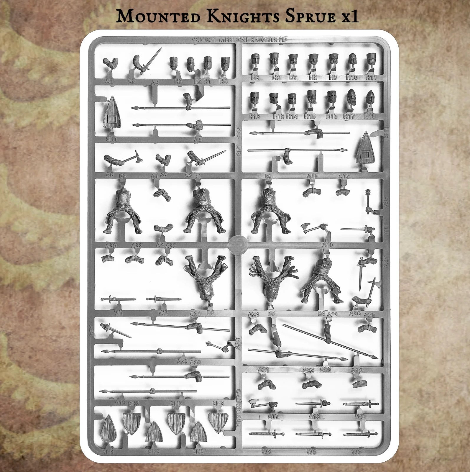Victrix 28mm Scale Hard Plastic Medieval Warband (42) Miniatures Set - VXWB005