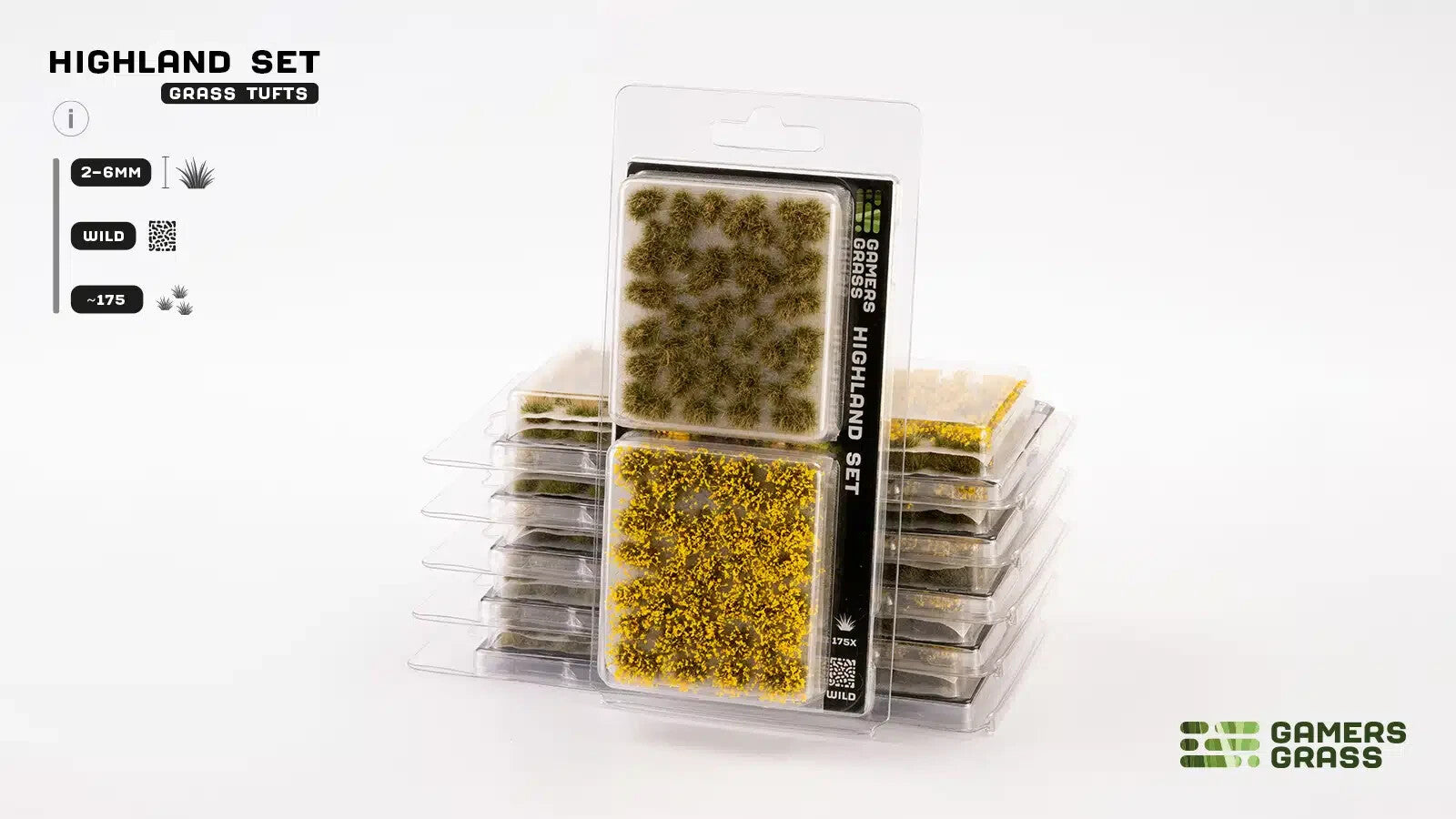 Gamers Grass Wild Highland Tuft Set For Wargaming Bases (175) Per Pack GGSET-HL