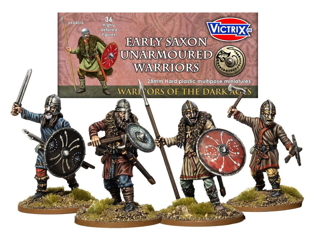 Victrix Warriors Of The Dark Ages 28mm Early Saxon Unarmoured Warriors - VXDA016