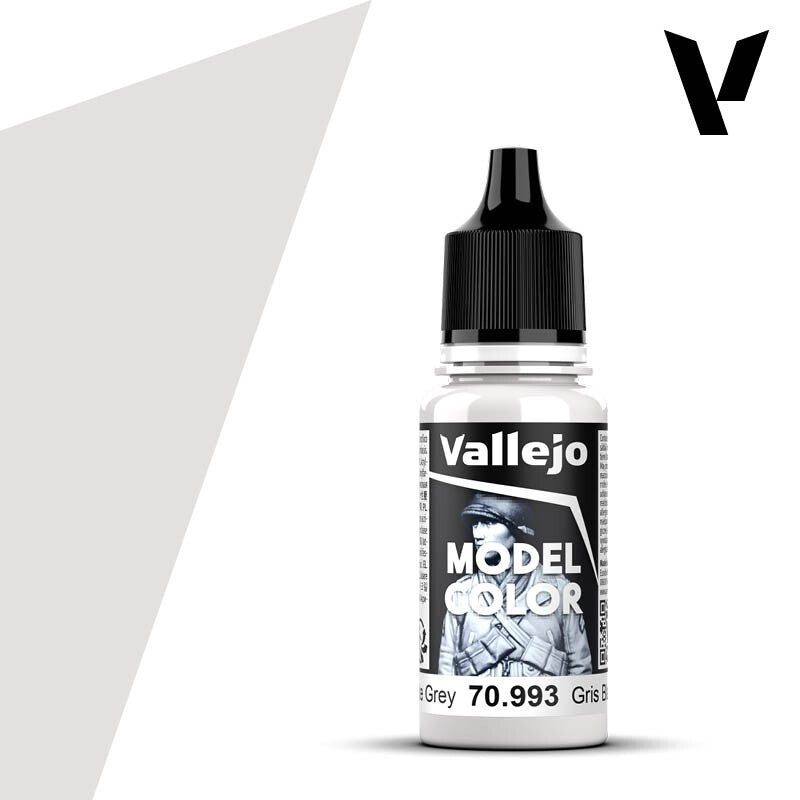 Vallejo Model Color White Grey Acrylic 18ml/0.60 fl oz Dropper Bottle - 70.993
