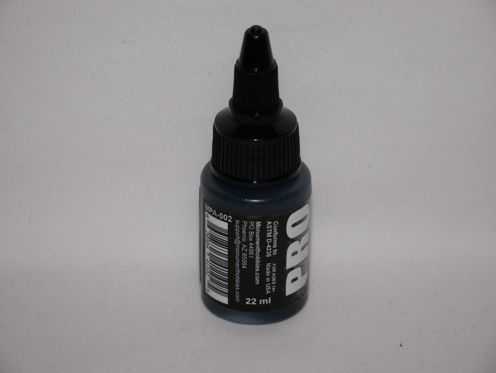 Monument Hobbies Pro Acryl Paint Range Coal Black 22ml Twist Top Bottle MPA-002