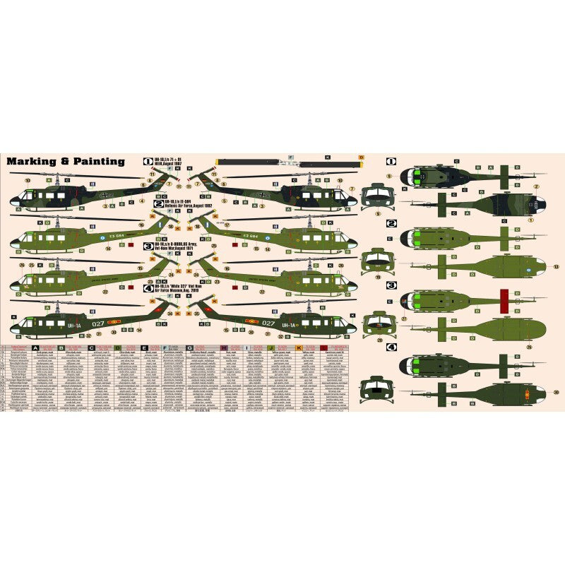 MisterCraft Hobby Kits 1:72 Scale (D-79) US Army Bell UN-1D 'Heer' - 040796