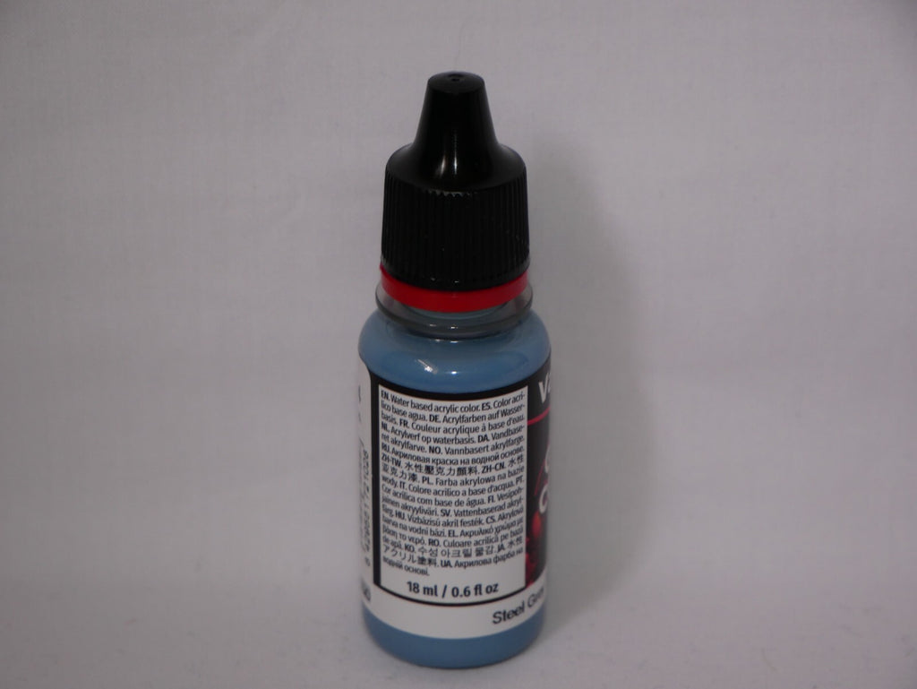 Vallejo Game Color Acrylic Range Steel Grey 18ml/0.6 fl oz Dropper Bottle 72.102