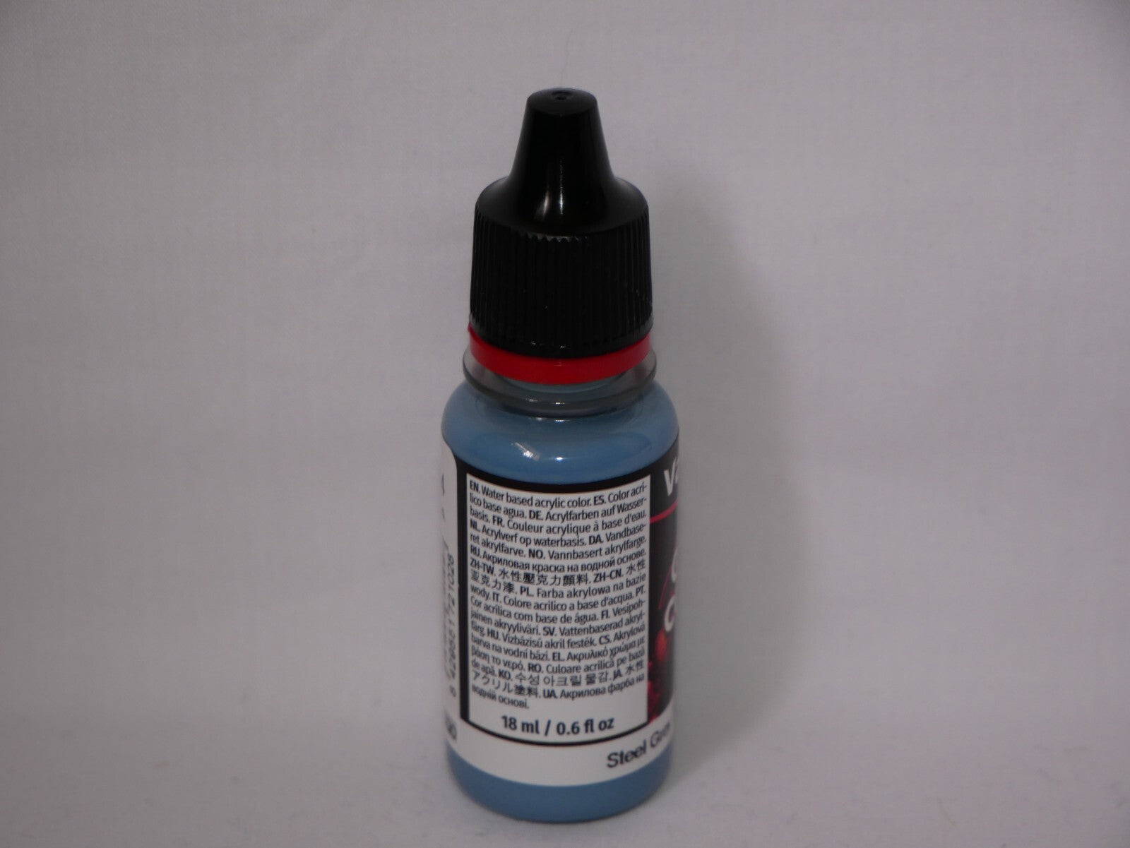 Vallejo Game Color Acrylic Range Steel Grey 18ml/0.6 fl oz Dropper Bottle 72.102