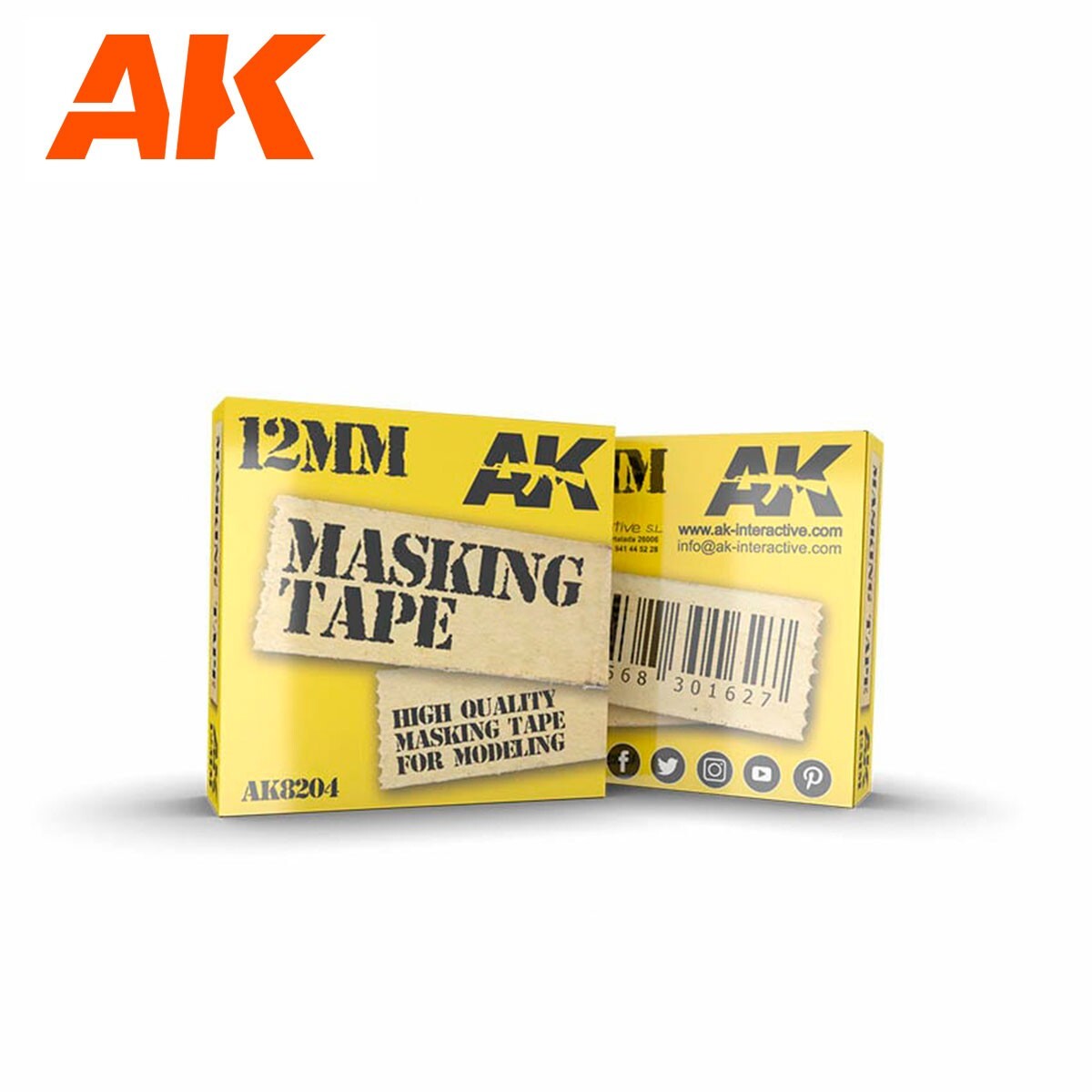 AK Interactive High Quality Smooth Rice Paper Masking Tape (12mm x 20m) - AK8204