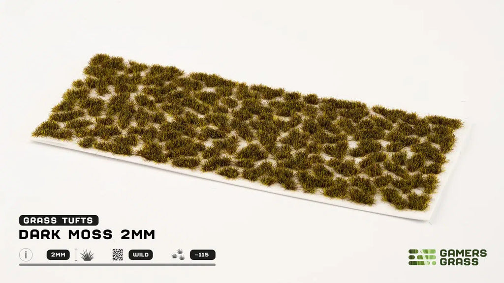 Gamers Grass Wild Dark Moss 2mm Tufts For Wargaming Bases (115) Per Pack GG2-DMO