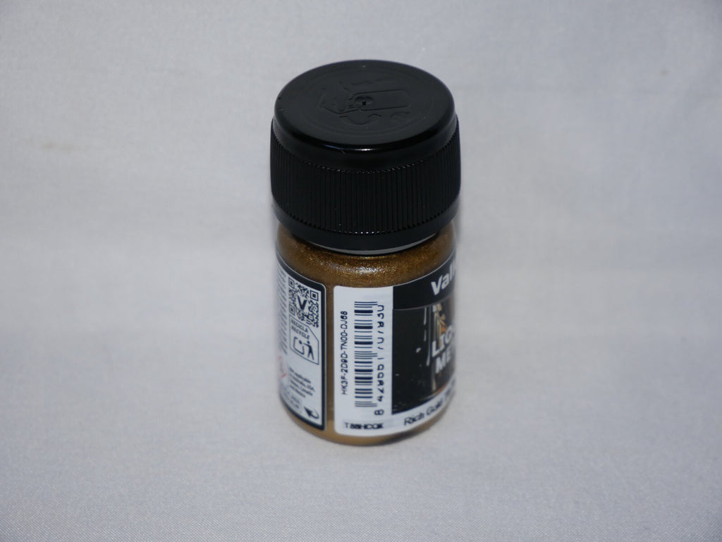 Vallejo Liquid Metal Rich Gold Metallic Alcohol Based 35ml / 1.15 fl oz - 70.793