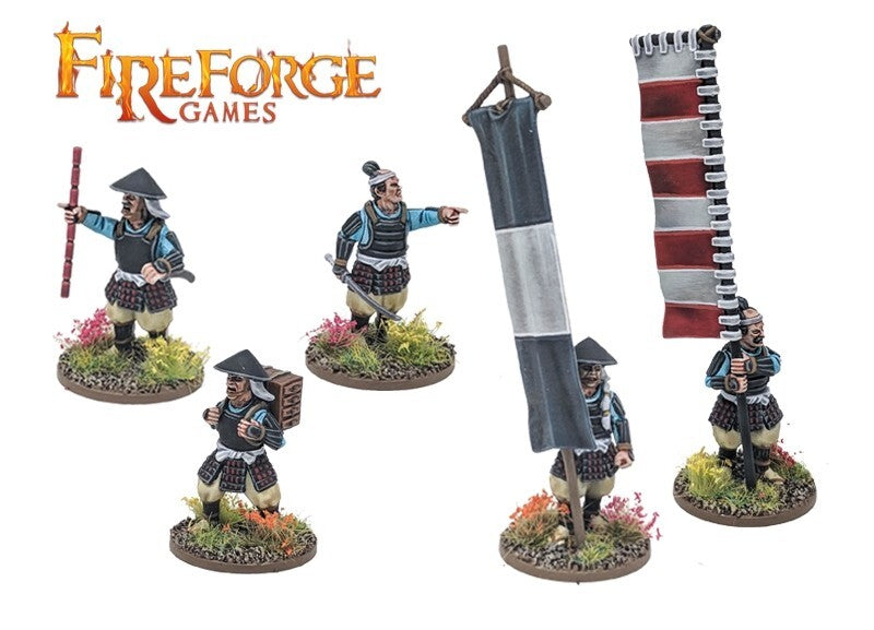 Fireforge Games Samurai Wars 28mm Scale Hard Plastic Samurai Command - SWCO01-BS