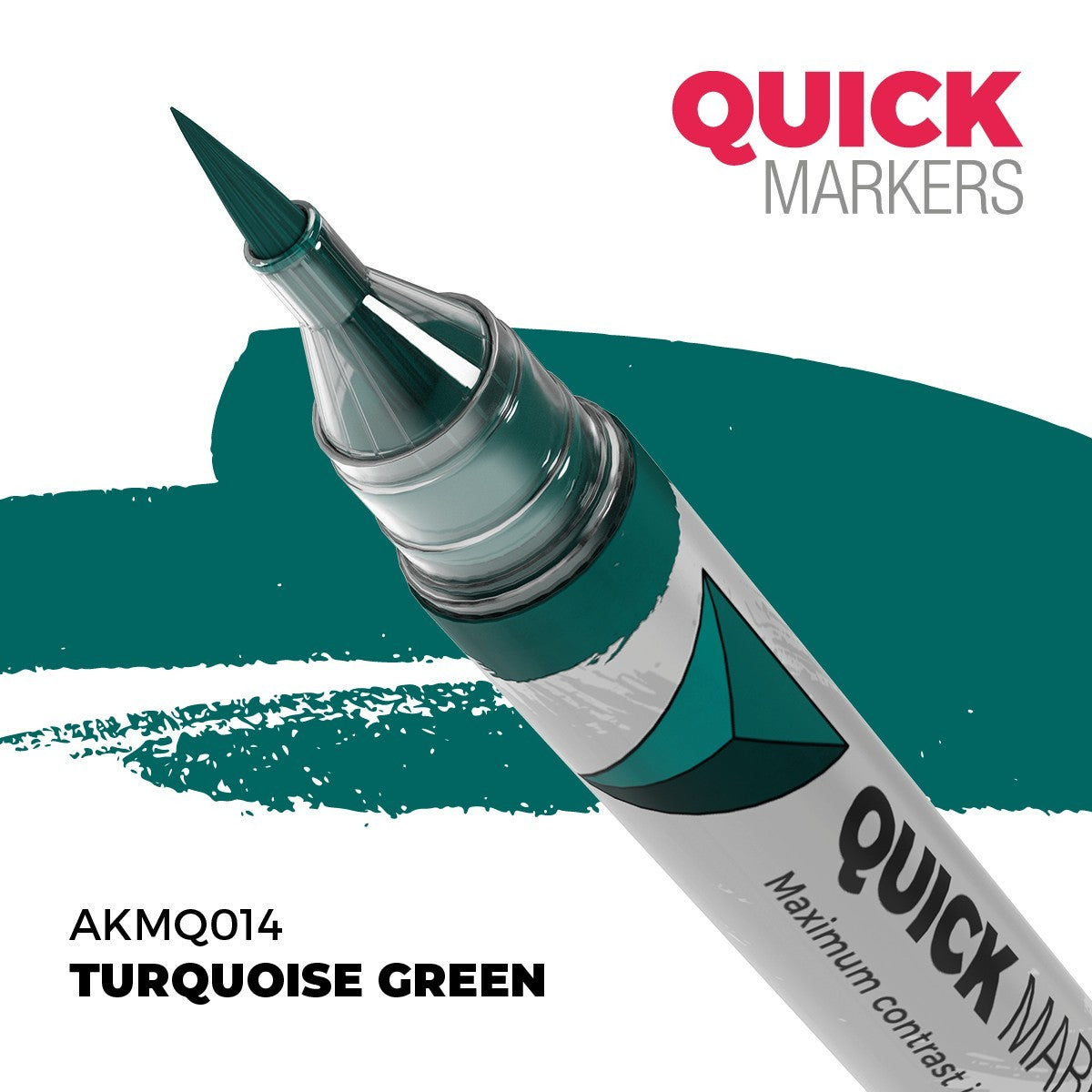 AK Interactive Acrylic Quick Gen Markers For Tabletop Games Turquoise Green - AKMQ014