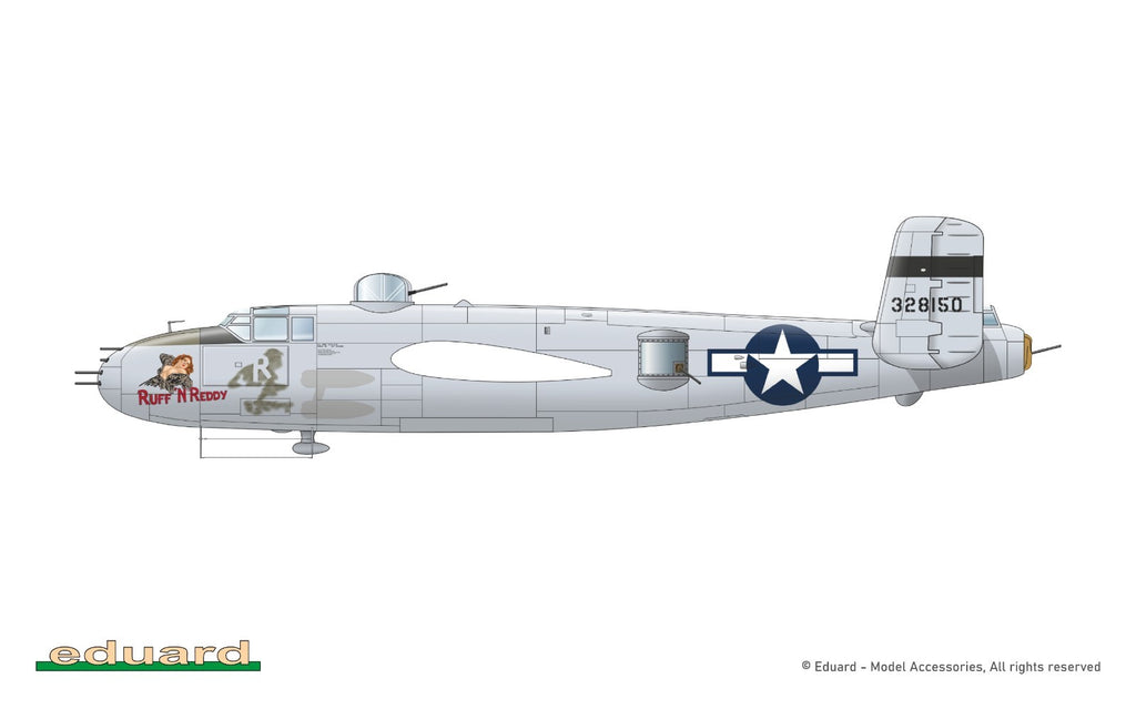 Eduard 1:48 Scale North American B-25J Mitchell Gunship (Strafer) Model - 548001