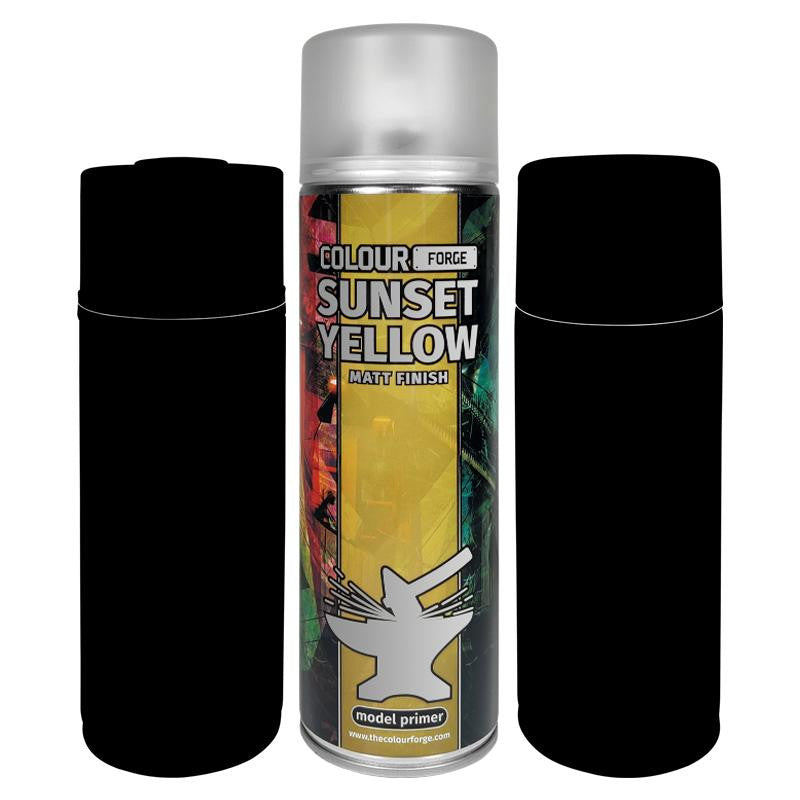 The Colour Forge Sunset Yellow Matt Finish Model Primer 500ml Aerosol Spray Can