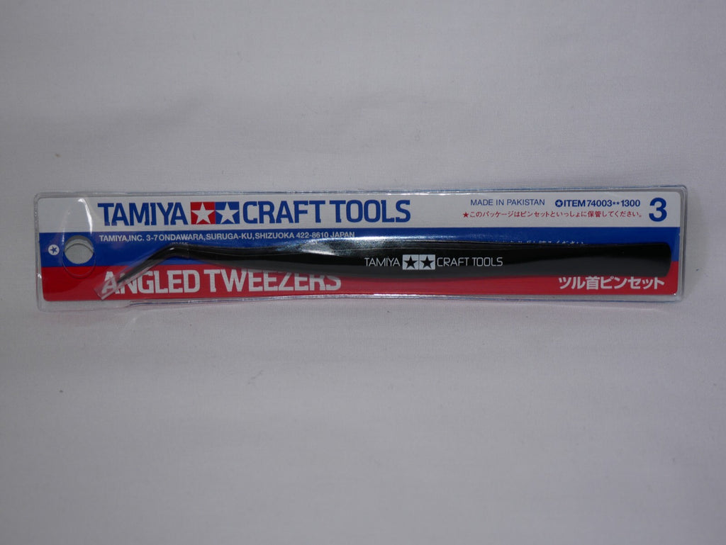 Tamiya Craft Tools Series 3 Finely Angled Stainless Steel Tweezers - 74003