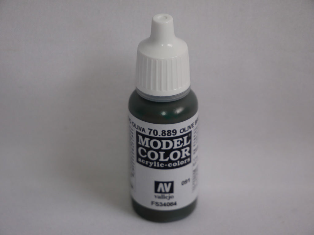 Vallejo Model Color Olive Brown Acrylic 17ml/0.57 fl oz Dropper Bottle - 70.889