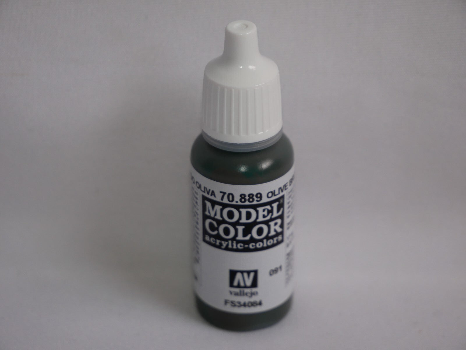 Vallejo Model Color Olive Brown Acrylic 17ml/0.57 fl oz Dropper Bottle - 70.889