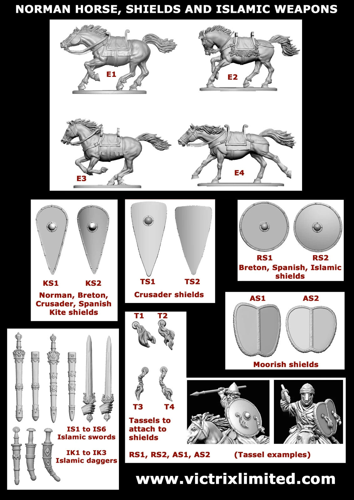 Victrix Warriors Of The Dark Ages 28mm Plastic Norman Unarmoured Cavalry - VXDA012