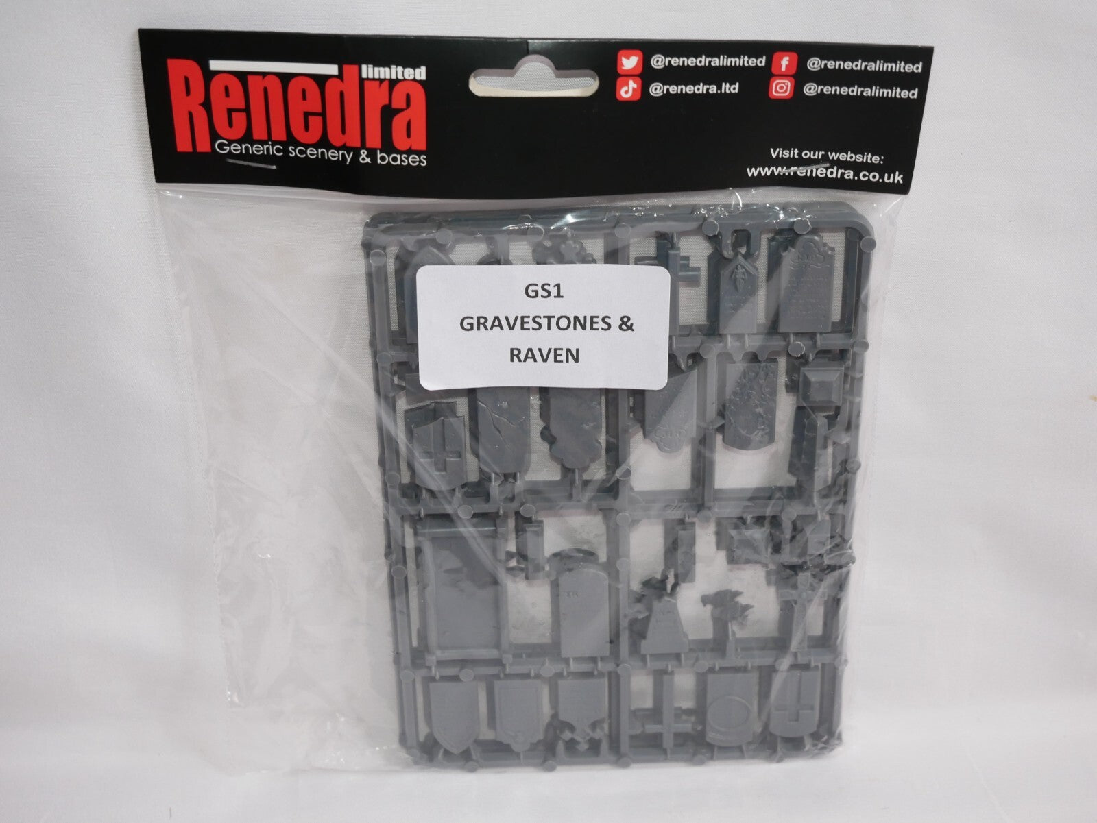 Renedra Limited Generic Scenery & Bases Gravestones & Ravens (42) + Crows GS1