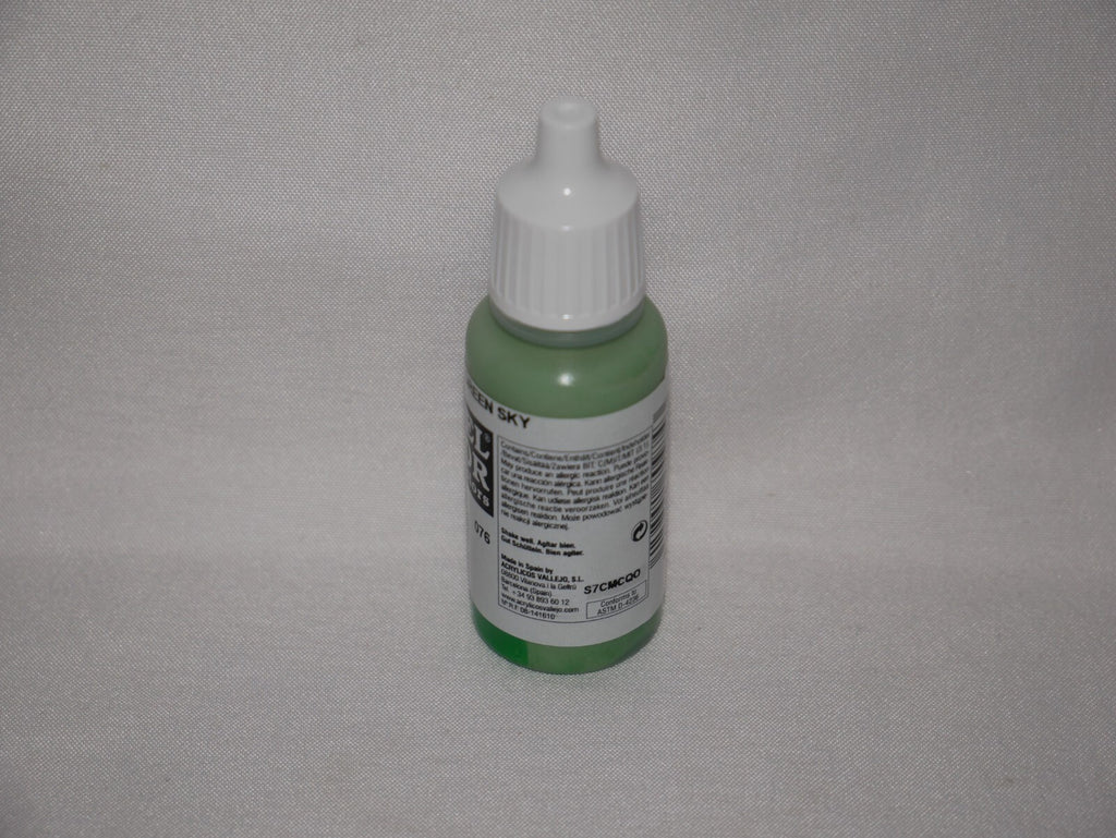 Vallejo Model Color Green Sky Acrylic 17ml/0.57 fl oz Dropper Bottle 70.974