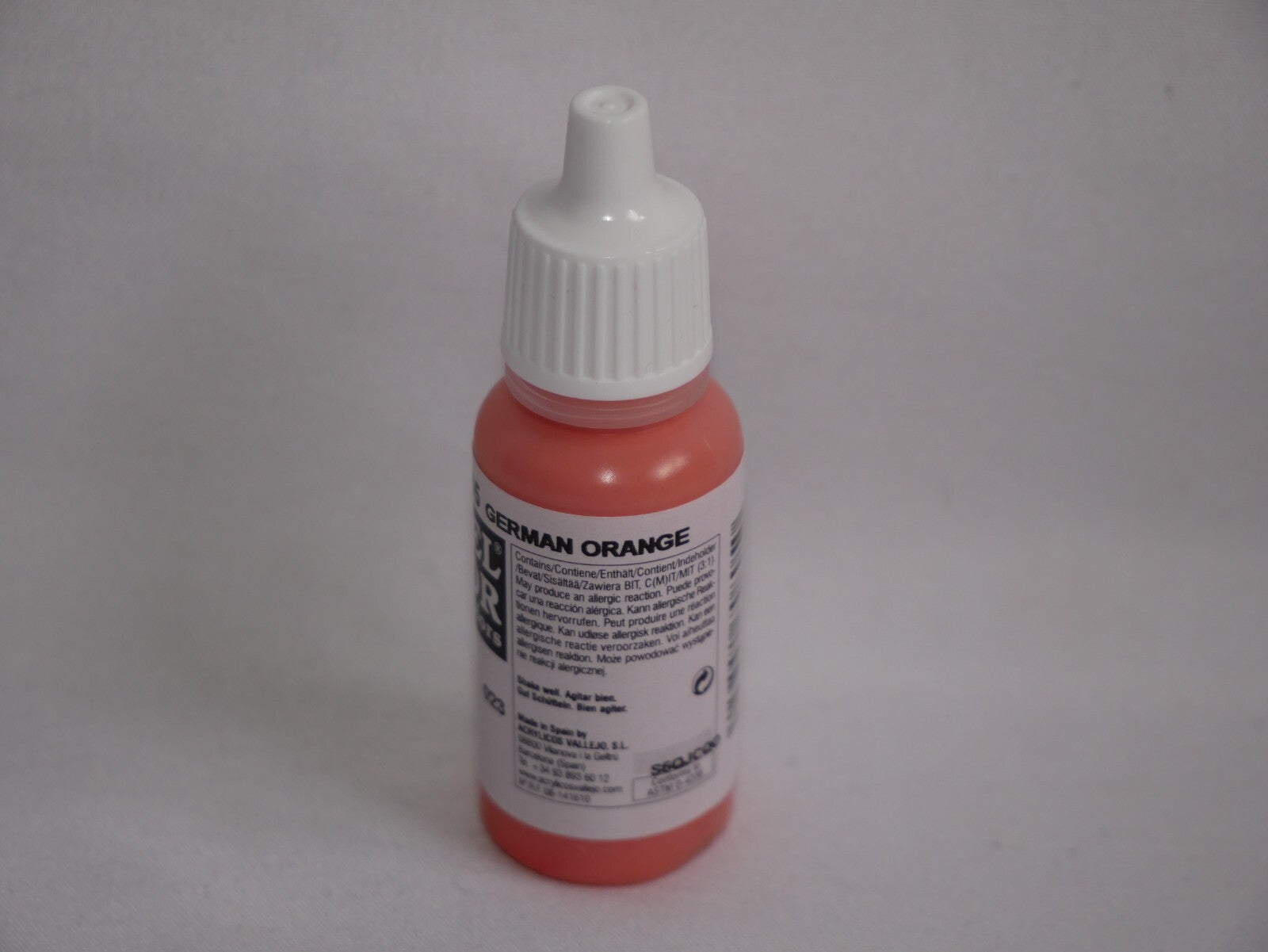 Vallejo Model Color German Orange Acrylic 17ml/0.57 fl oz Dropper Bottle 70.805