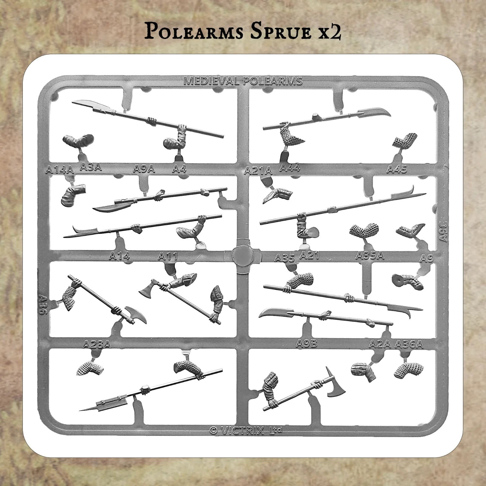 Victrix 28mm Scale Hard Plastic Medieval Warband (42) Miniatures Set - VXWB005